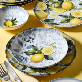 Hermia GBSATN24KY4E41963 Juego de Cena de Porcelana 24 Piezas para Experiencia Gastronómica Sofisticada y Duradera, Apto Microondas y Lavavajillas